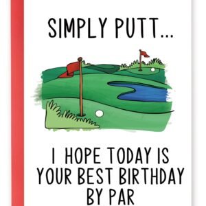 YiKaLus Funny Golf Birthday Card for Men, Snoopy Sports Bday Gift for Dad Uncle Husband Brother, I Hope Today Is Your Best Birthday By Par
